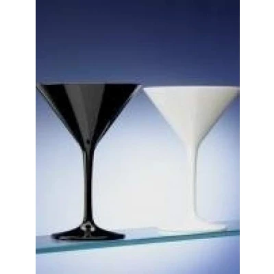 Image of AIOS Set of 6 Unbreakable Polycarbonate Black Martini Cocktail Glasses. Ideal for Special Occasions Inside and Outside