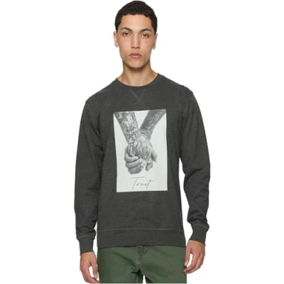 Image of Mister Tee Men&#039;s Trust 2.0 Crewneck Sweatshirt, Charcoal, S