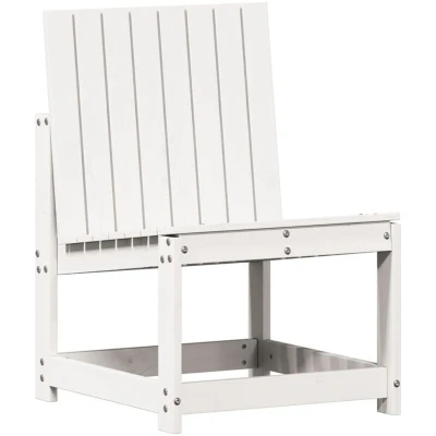 Image of vidaXL Garden Chair White 50.5x55x77 cm Solid Wood Pine