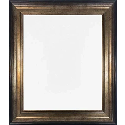 Image of FRAMES BY POST Scandi Vintage Black &amp; Gold Picture Photo Frame A2 (Plastic Glass)