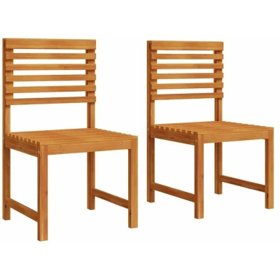 Image of vidaXL Garden Chairs Without Arms Set of 2 in Solid Acacia Wood