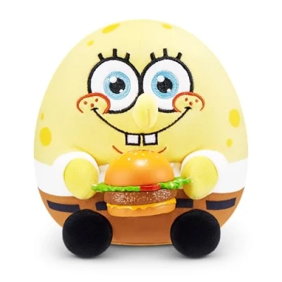 Image of Snackles Licensed Character SpongeBob Squarepants 5 inch Plush by ZURU with Snack Accessory