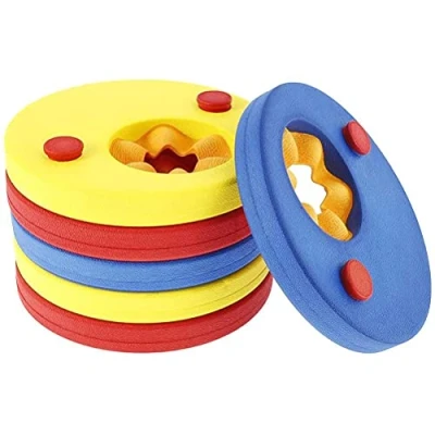 Image of YueWan Arm Float Discs, 6 Pieces Eva Foam Swimming Aid Discs for Kids, Toddler Aids, Baby Swimmer, Bracelets 2 Years Old