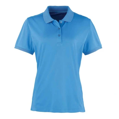 Image of Premier Womens/Ladies Coolchecker Pique Polo Shirt (Sapphire Blue) Size 10 UK