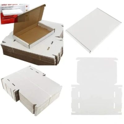 Image of 10 White C5 A5 Size Box 160x230x22mm Royal Mail Large Letter Postal Cardboard PIP