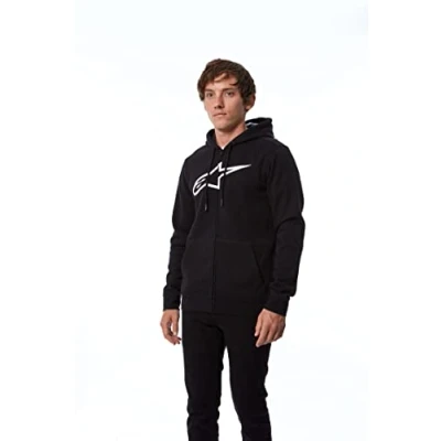 Image of Alpinestars Men&#039;s Ageless Zip Hoodie V3 Hooded Sweatshirt, Black/White, L