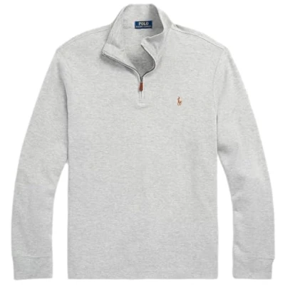 Image of Polo Ralph lauren Mens Long Sleeve Fleece Quarter Zip Sweatshirt, Andover Heather, XXL