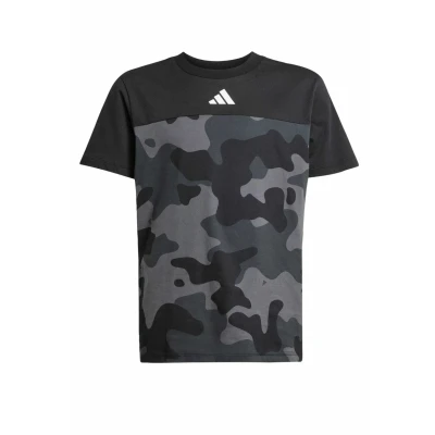 Image of adidas Sportswear Seasonal Essentials CAMO Print Tshirt Black white for kids, Size: 9 10y,