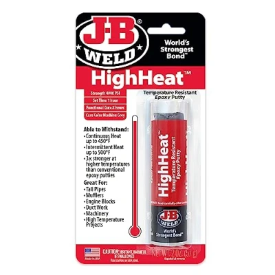 Image of J B Weld 8297 HighHeat Temperature Resistant Epoxy Putty Stick, Machine Gray, 2oz