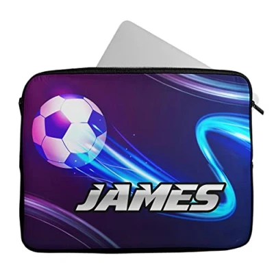 Image of Personalised Any Name Football Design Laptop Case Sleeve Tablet Bag Chromebook Gift 1738 (16 17 inch)
