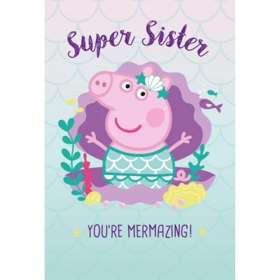 Image of Danilo Promotions Ltd Official Peppa Pig Sister Birthday Card, Super mutliple colours PG075
