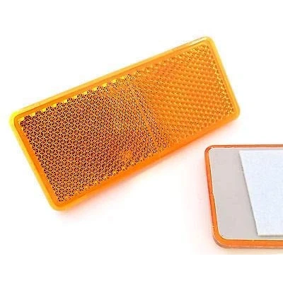 Image of 227s Self Adhesive Reflectors Stick On Oblong Rectangular Trailer Caravan Suitable for Vehicles, Cycle Carriers, Gateposts E Approved Red 90mm x 40mm Depth 6 mm 2 Pack