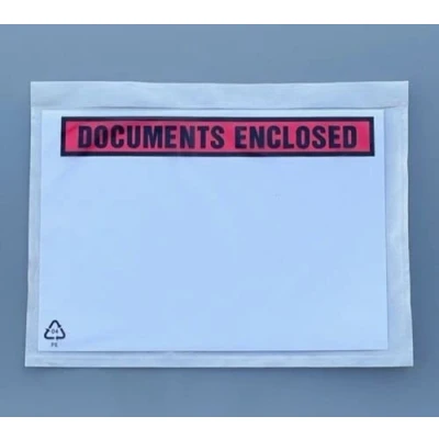 Image of A5 Printed Document Enclosed Self Adhesive Labels/Pouches/Wallets 225mm x 165mm Pack of 1000