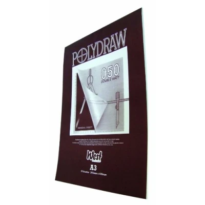 Image of Westfilm Polydraw Polyester Drafting Film Pad, Clear, A3, 50 Microns, 15 Sheets, For Pencil, Ink, Transfer Lettering, Double Matt Texture, Technical, Untearable, Will Not Yellow