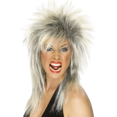 Image of Smiffy&#039;s Two Tone Rock Diva Wig (Blonde/ Black)