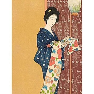 Image of Wee Blue Coo Goyo Hashiguchi Geisha Portrait Unframed Art Print Poster Wall Decor 12X16 Inch