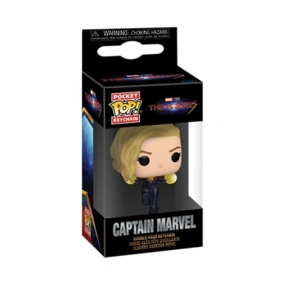 Image of Funko Pop! Keychain: the Marvels Captain Marvel Novelty Keyring Collectable Mini Figure Stocking Filler Gift Idea Official Merchandise Movies Fans Backpack Decor