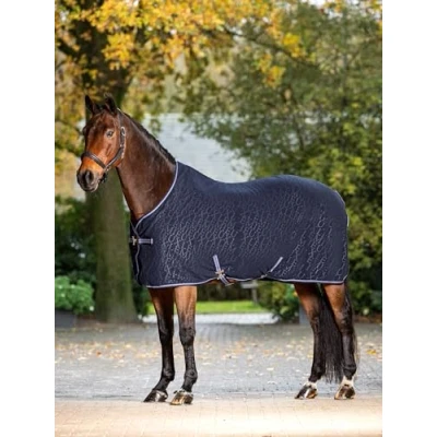 Image of LeMieux Arika Monogram Fleece Rug Stable Cooler AntiStatic Super Soft Navy 6ft3ins
