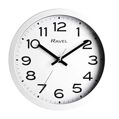 Image of Ravel Modern 25cm Wall Clock Analogue Quartz RWC.25.4 White