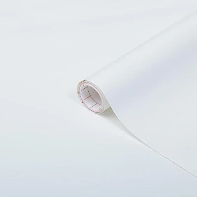 Image of d c fix F3460001 Uni seidenmatt weiss Adhesive Film, White, 45 cm x 2 m