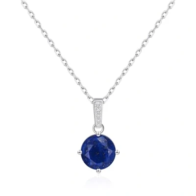 Image of Philip Jones Sterling Silver Lapis Gemstone Necklace