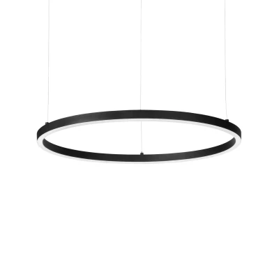 Image of Oracle Slim 90cm Non Dim 3000K Round Integrated LED Ceiling Pendant Lamp Black