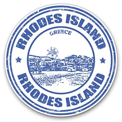 Image of 2 x Heart Stickers 10 cm Rhodes Island Greece Greek Travel Fun Decals for Laptops,Tablets,Luggage,Scrap Booking,Fridges #4579