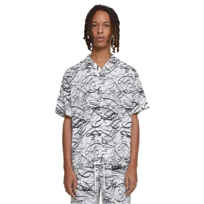 Image of Urban Classics AOP Resort Shirt, Men&#039;s, Size: 3XL, Whitescribble