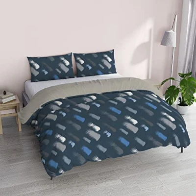 Image of Italian Bed Linen Fantasy Microfibre Duvet Cover Set, Chalks, Double