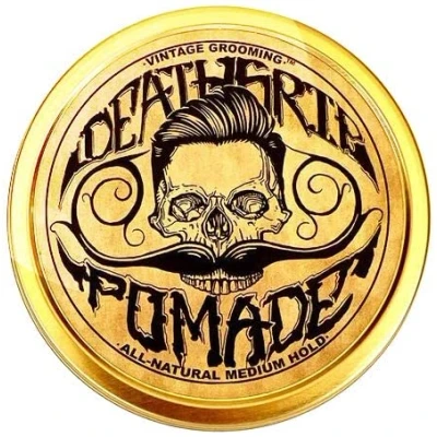 Image of Hair Pomade For Men Grooming Styling or Beard with Beeswax Medium Hold &amp; Shine Like Gel Mousse Cream Grease 2oz 60ml Natural Handmade in USA Citrus Scented Essential Oils By Death Grip