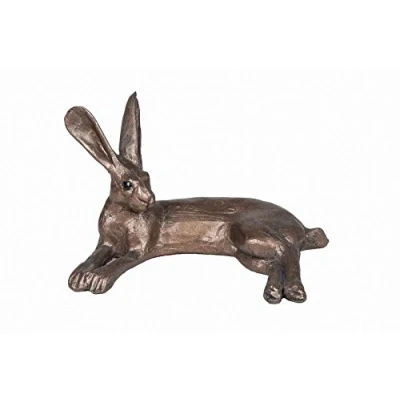 Image of Frith Cold Cast Bronze Resin Honey Hare Lying Sculpture