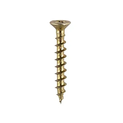Image of TIMco 205Y ZYP PVC Countersunk Ribbed Window Screw 4.3 x 30 Yellow (Box of 1000)