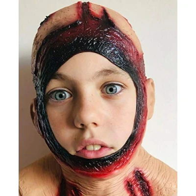 Image of Rubber Johnnies TEEN BLOODY HOOD Mask, Open Face easy breath, Latex, Full Head Halloween Masks, Scary Masks