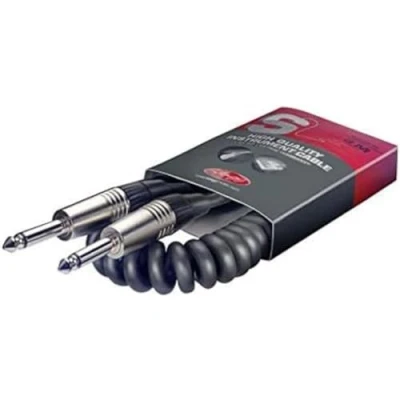 Image of Stagg SGCC3 DL 3m/10 ft Deluxe Standard Coiled Guitar Cable Black