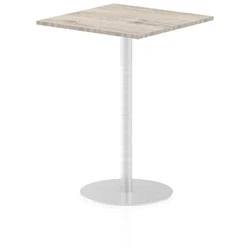 Image of Italia 800mm Poseur Square Table Grey Oak Top 1145mm High Leg