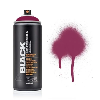 Image of Montana Black Spray Paint, Matt Finish, 400ml Can, Colour: BLK3170 Imperator