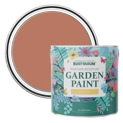 Image of Rust Oleum Red Mould Resistant Garden Paint in Matt Finish Siena 2.5L