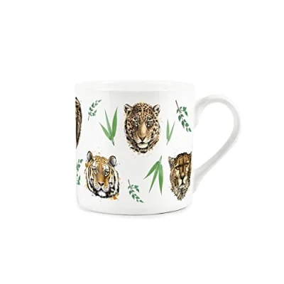 Image of Purely Home Wild Cats Leopards, Tigers, Cheetahs &amp; Lions Fine Bone China White Mug Coffee/Tea Present Gift for Animal Lovers