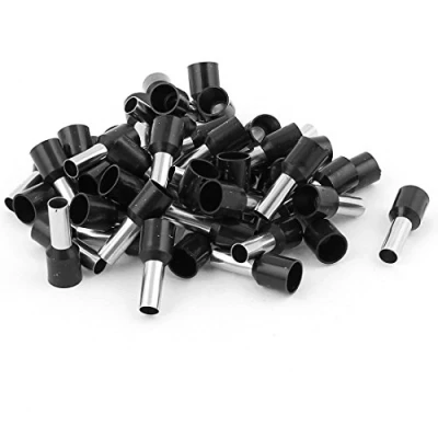 Image of sourcing map 50 Pcs 10mm2 Crimp Terminal Bootlace Ferrule Connector Black