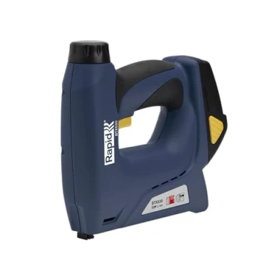 Image of Rapid Electric Staple Gun BTX530 for No. 53 Staples and 8 Brads, Cordless with 1300 Shots per Charge, Adjustable Power, Furniture Upholstery, Textile Work or Carpeting (5000214)