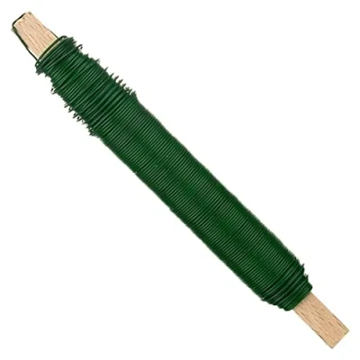 Image of Binding Wire for Floristry and Flower Arranging, Florist Wire, 22 Gauge (Green, 30 m / 98 ft approx.)
