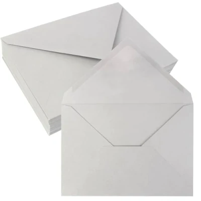 Image of JAGERGREEN 50 Pack 5&quot; x 7&quot; Self Seal Envelopes, Grey Blank C5 C6 Envelopes for Wedding Invitation, Envelope 137 193mm 150gsm Greeting Cards,Birthday, Baby Shower, Thank You Cards, Anniversary