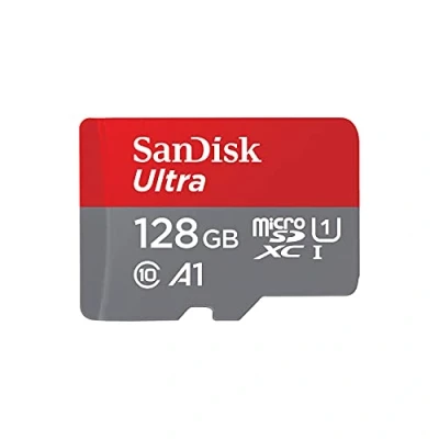 Image of SanDisk Ultra 128GB microSDXC Memory Card + SD Adapter with A1 App Performance Up to 120MB/s, Class 10, UHS I