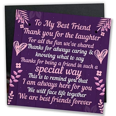Image of RED OCEAN Best Friend Plaque Special Friendship Gift Birthday Card Keepsake