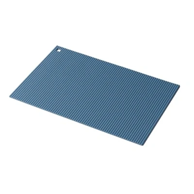 Image of Zeal Large Silicone Trivet Mat Kitchen Worktop Protector for Hot Pots and Pans (36 x 24 cm) Heat Resistant Mat, Non Slip Rectangle (Provence Blue)