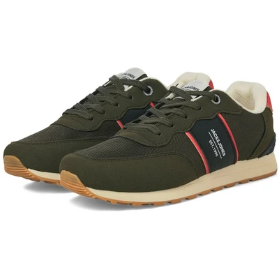 Image of JACK &amp; JONES Spirit Runner Polyurethane Men&#039;s Olive Night Trainers UK 11