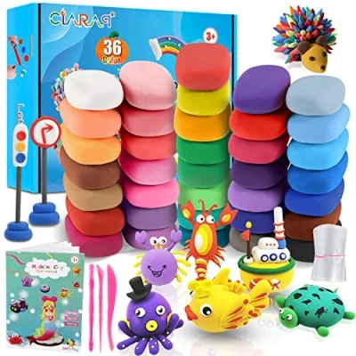 Image of CiaraQ Air Dry Clay 36 Colors Ultra Light Magic Clay, No Toxic Modeling &amp; Dough, Creative Art DIY Kids Crafts, Best Gift for Boys Girls