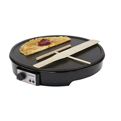 Image of Netagon Traditional 1000W Electric Pancake, Omelettes, Flatbread &amp; Crepe Maker 12&quot; Hot Plate Pan Machine and Utensils Black
