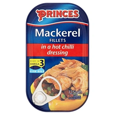 Image of Princes Mackerel Fillets in a Hot Chilli Dressing (125g) Pack of 6