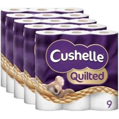 Image of Cushelle Quilted 9 Roll Toilet Tissue Paper (7 Packs (63 Rolls))
